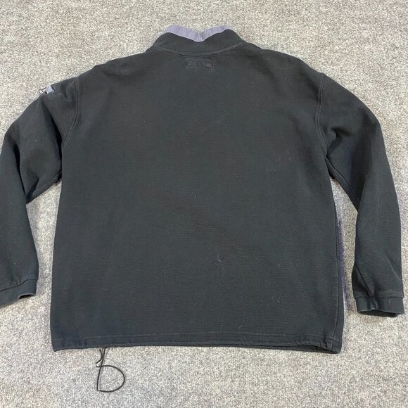 Carbon 2 Cobalt Sweater M Black Solid 1/4 Pullover Cotton Sleeve Pocket - Picture 10 of 12